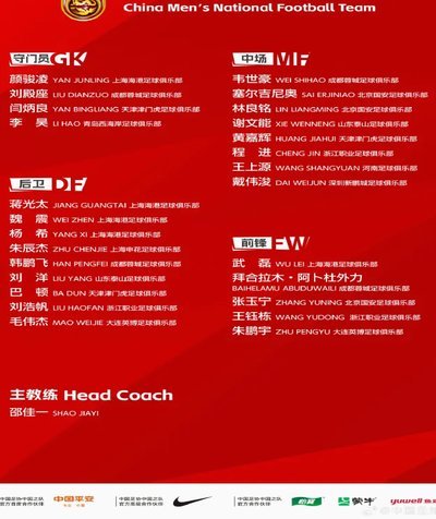 武磊戴伟浚回归 李昊首次入围